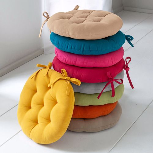 Lot de 2 Galettes Rond Orange Potiron En Coton