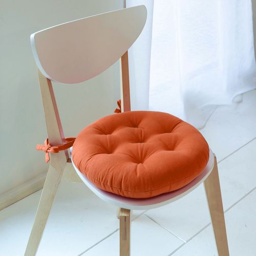 Lot de 2 Galettes Rond Orange Potiron En Coton