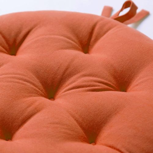 Lot de 2 Galettes Rond Orange Potiron En Coton