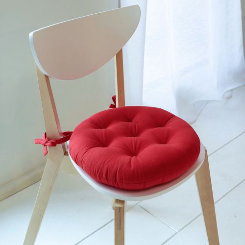 Lot de 2 Galettes Rondes Rouge Griotte En Coton