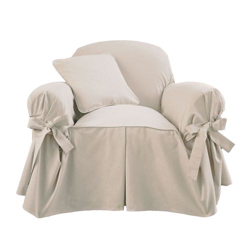Housse Fauteuil 1 Place Beige En Coton