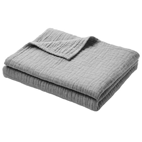 Plaid 130x150 Gris Perle En Coton