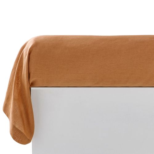 Taie Traversin 45x185 Marron Caramel En Lin
