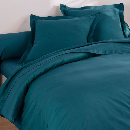 Housse De Couette 240x220 Bleu Canard En Coton