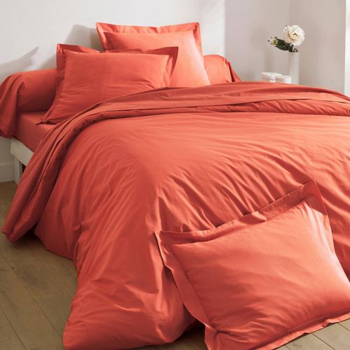 Drap-housse 180x200x28 Orange Terracotta En Coton