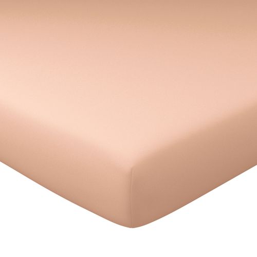 Drap-housse Grand Bonnet 90x190x32 Rose Nude En Coton
