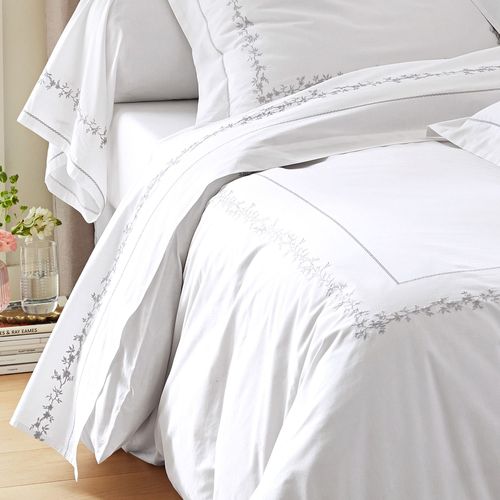 Taie Volant 63x63 Blanc En Coton