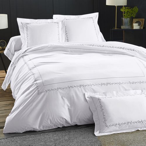 Taie Volant 63x63 Blanc En Coton