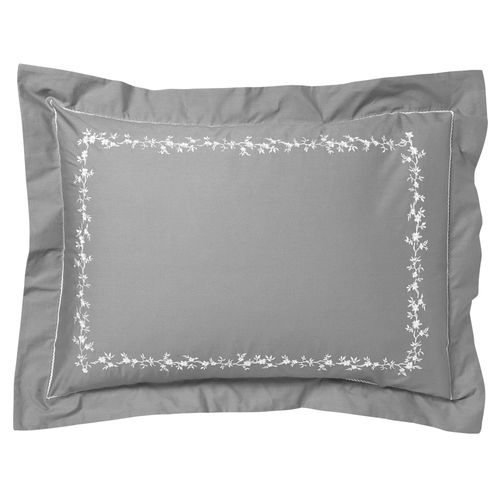 Taie Volant 63x63 Gris En Coton