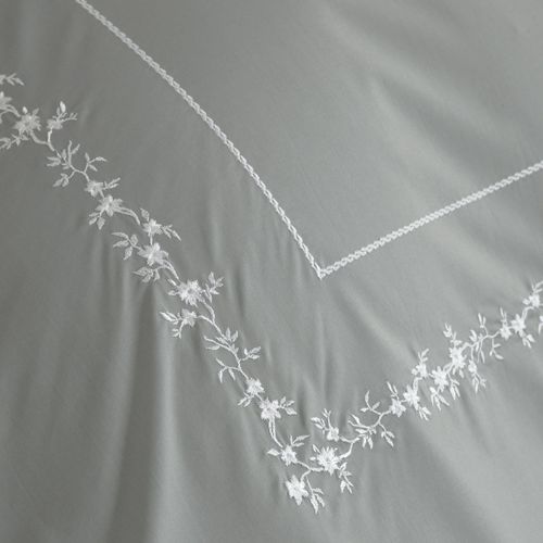 Taie Volant 63x63 Gris En Coton