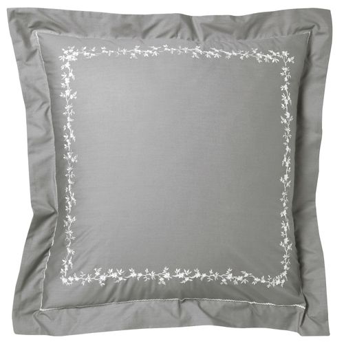Taie Volant 50x70 Gris En Coton