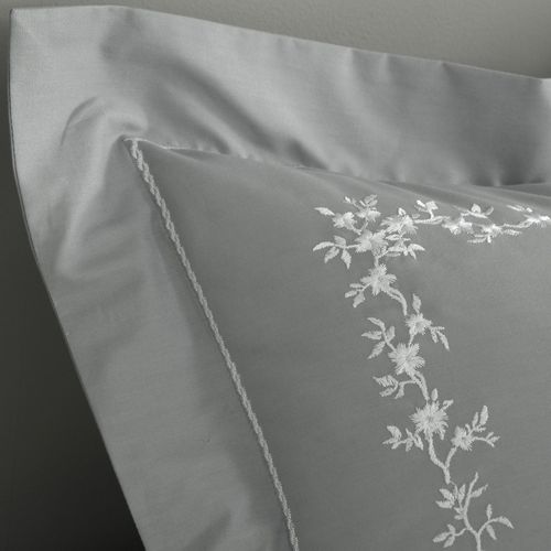 Taie Volant 50x70 Gris En Coton