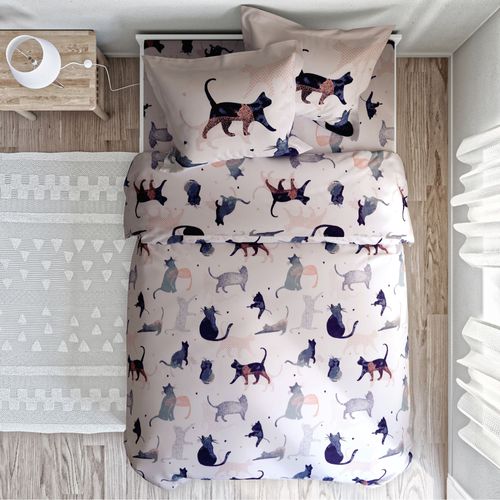 Housse De Couette 140x200 Rose En Coton