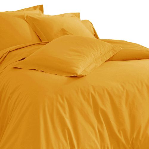 Housse De Couette 240x220 Jaune Curcuma En Coton