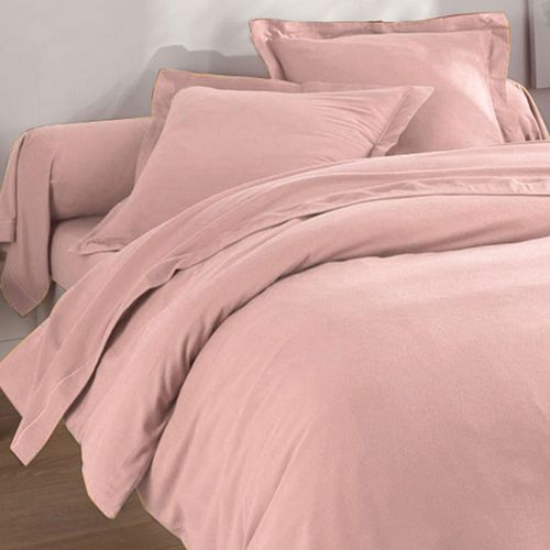 Housse De Couette 200x200 Rose Poudré En Coton