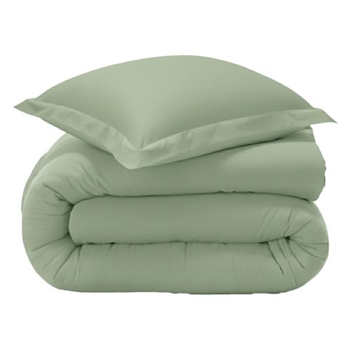 Housse De Couette 260x240 Vert Jade En Coton