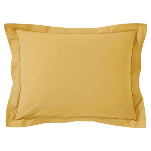 Taie Volant 63x63 Jaune Ocre En Coton