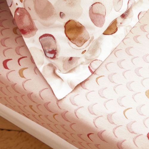 Drap-housse 90x190x28 Rose En Coton