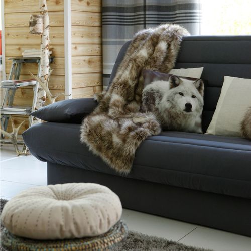 Housse Clic-clac 2 Places Gris En Polyester