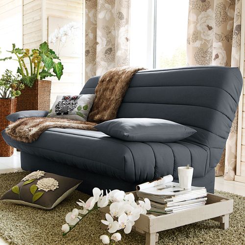 Housse Clic-clac 2 Places Gris En Polyester