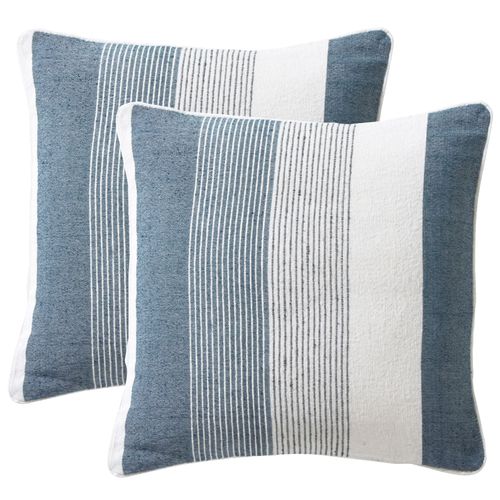 Housse De Coussin 65x65 Bleu Indigo En Coton