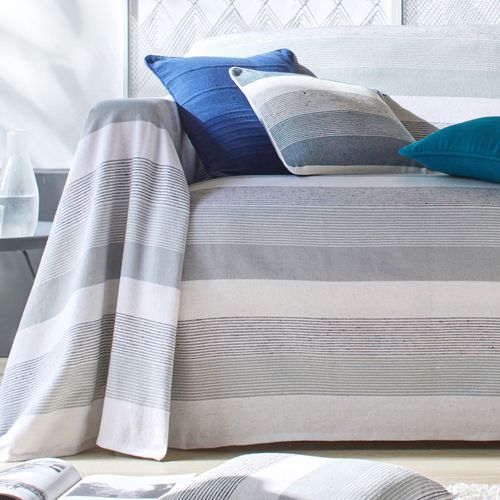 Jeté De Canapé 270x250 Gris En Coton
