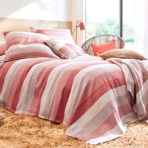 Plaid 150x150 Orange Terracotta En Coton