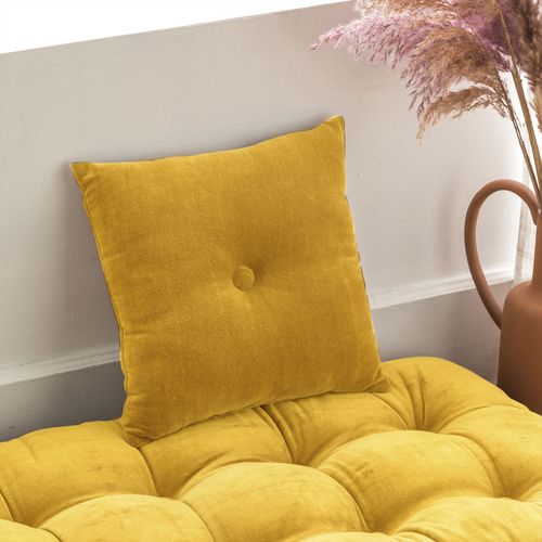 Coussin 30x30 Jaune Ocre En Coton