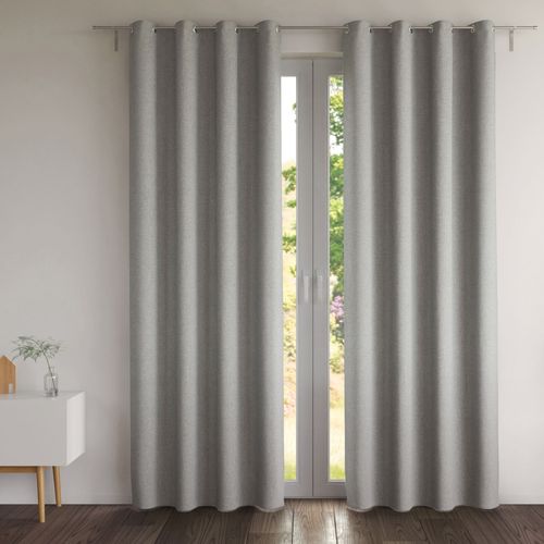 Rideau Occultant 140x260 Gris En Polyester