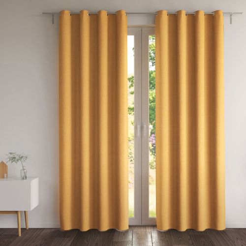 Rideau Occultant 140x260 Jaune Ocre En Polyester