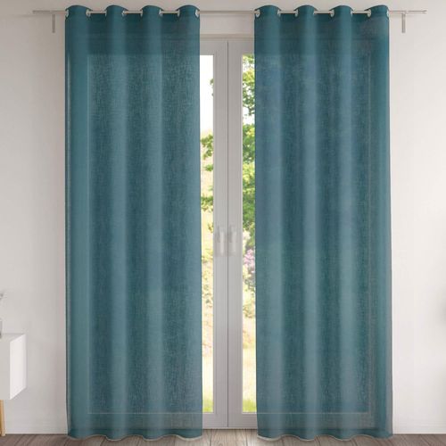 Voilage 140x240 Bleu Myosotis En Polyester