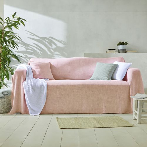 Housse De Coussin 40x40 Rose Poudré En Coton