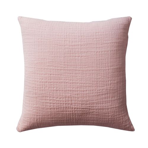 Housse De Coussin 40x40 Rose Poudré En Coton