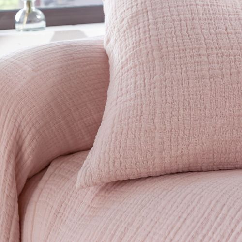 Housse De Coussin 40x40 Rose Poudré En Coton