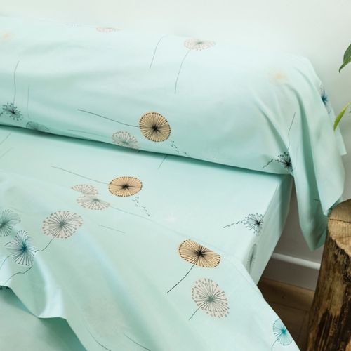 Drap-housse 90x190x28 Vert Céladon En Coton