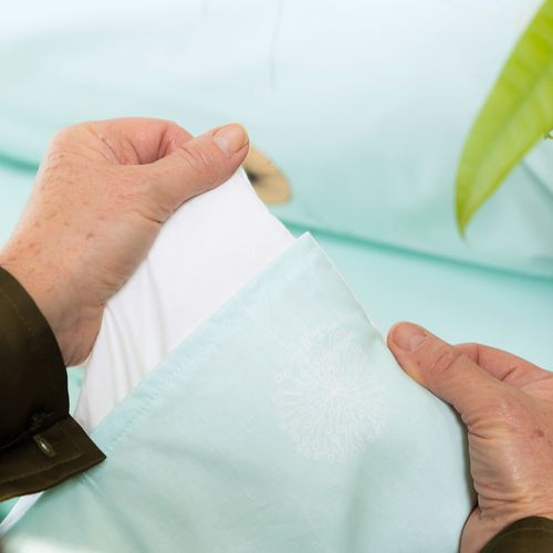 Drap-housse 140x190x28 Vert Céladon En Coton