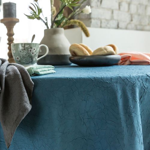 Serviette De Table 45x45 Bleu Orage En Polyester