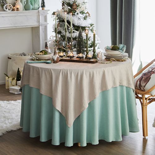 Nappe 150x150 Vert Céladon En Polyester