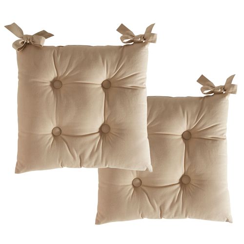 Lot de 2 Galettes 40x40 Beige En Coton