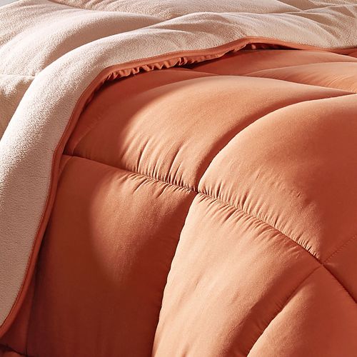 Couette Très Chaude 140x200 Orange Cuivré En Polyester