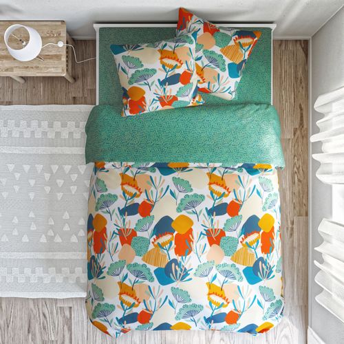 Drap-housse 90x190x28 Vert En Coton