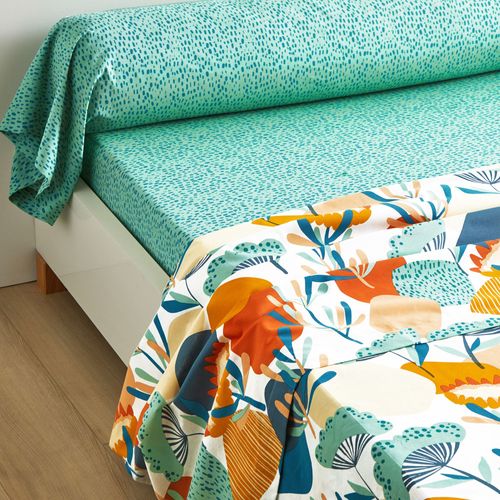 Drap-housse 140x190x28 Vert En Coton