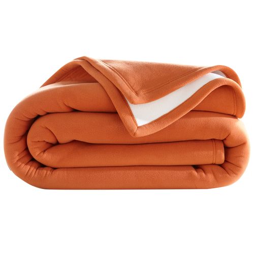 Couverture Très Chaude 220x240 Orange Cuivré En Polyester