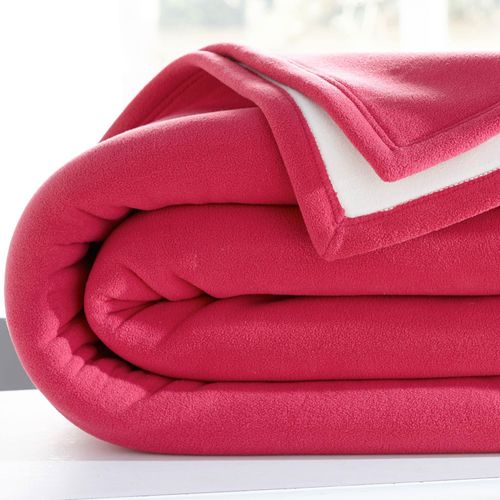 Couverture  Très Chaude 220x240 Rose Framboise En Polyester