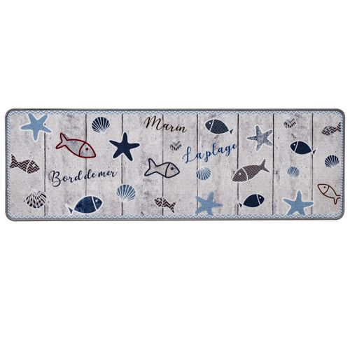 Tapis De Cuisine 50x150 Bleu En Textile