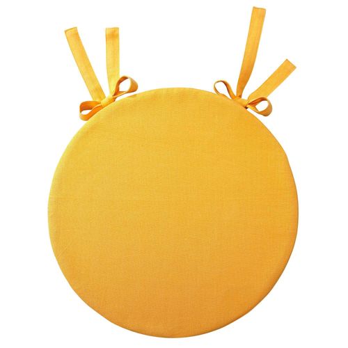 Lot de 2 Galettes Rondes Jaune Ocre En Coton