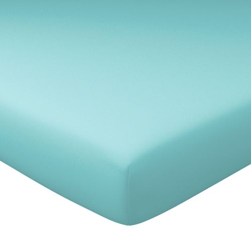 Drap-housse Grand Bonnet 90x190x32 Bleu Aqua En Lin