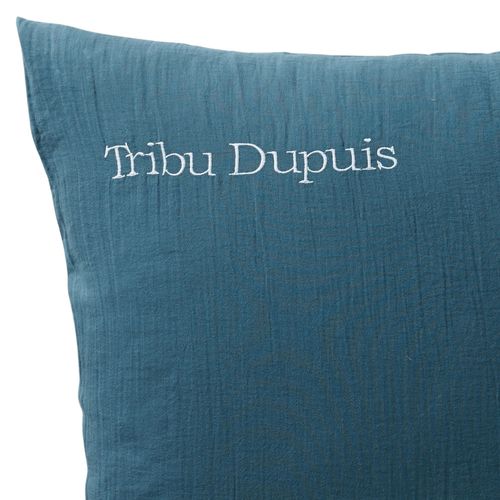 Taie Sac 65x65 Bleu Canard En Coton