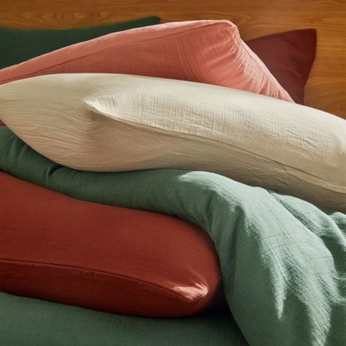 Drap-housse 160x200x28 Rose Poudré En Coton