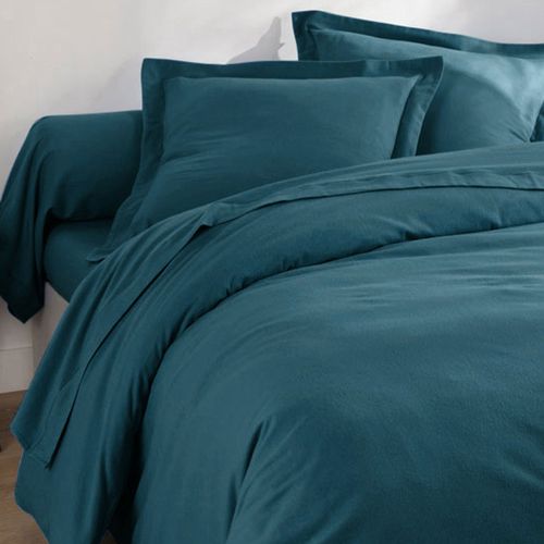 Housse De Couette 140x200 Bleu Canard En Coton
